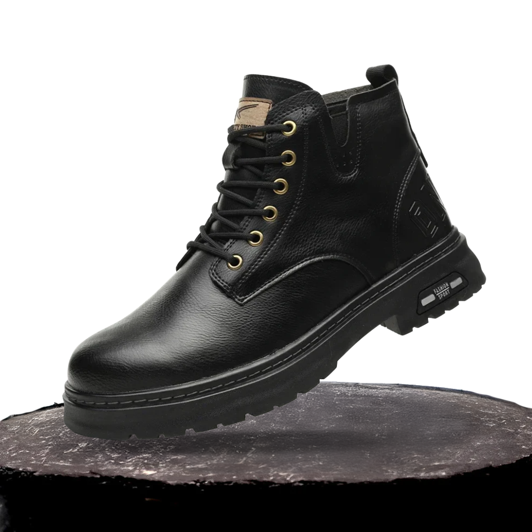 Walter | Cool Lace-Up Boots With Side Zip For Men