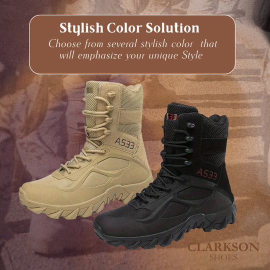 Alec | Men's Shock Absorbing Rubber Sole Military Boots