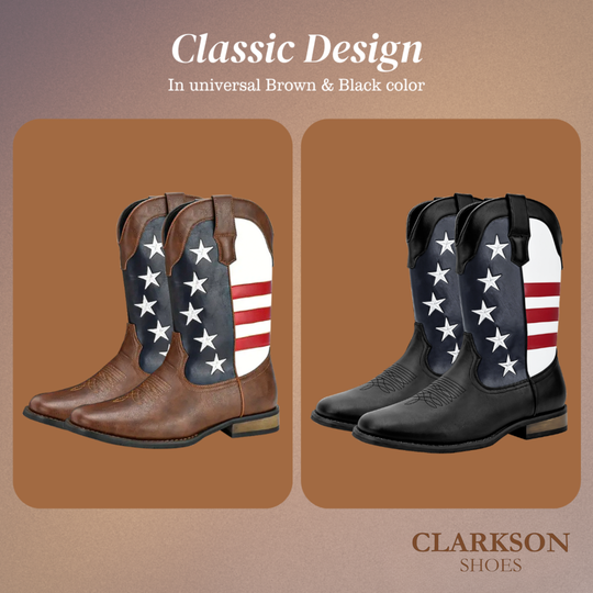 Andrew | Personalized American Flag Western Cowboy Boots