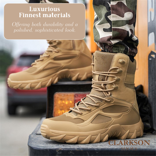 Emir | Solid Color Outdoor High-Tops Military Boots
