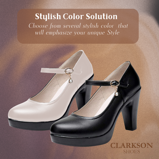 Mary Jane | Faux Leather Heels With Ankle Strap