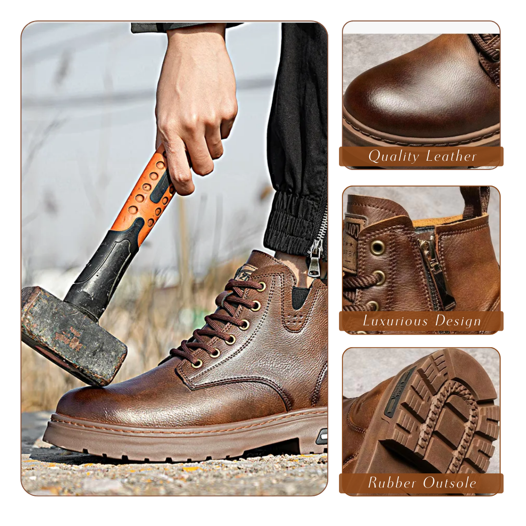 Walter | Cool Lace-Up Boots With Side Zip For Men