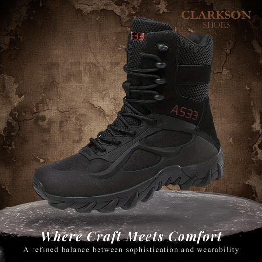 Alec | Men's Shock Absorbing Rubber Sole Military Boots