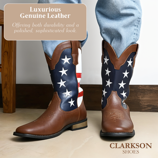 Andrew | Personalized American Flag Western Cowboy Boots
