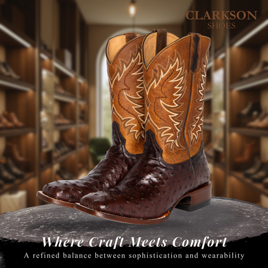 Gustav | Mid-calf Embroidered Leather Boots