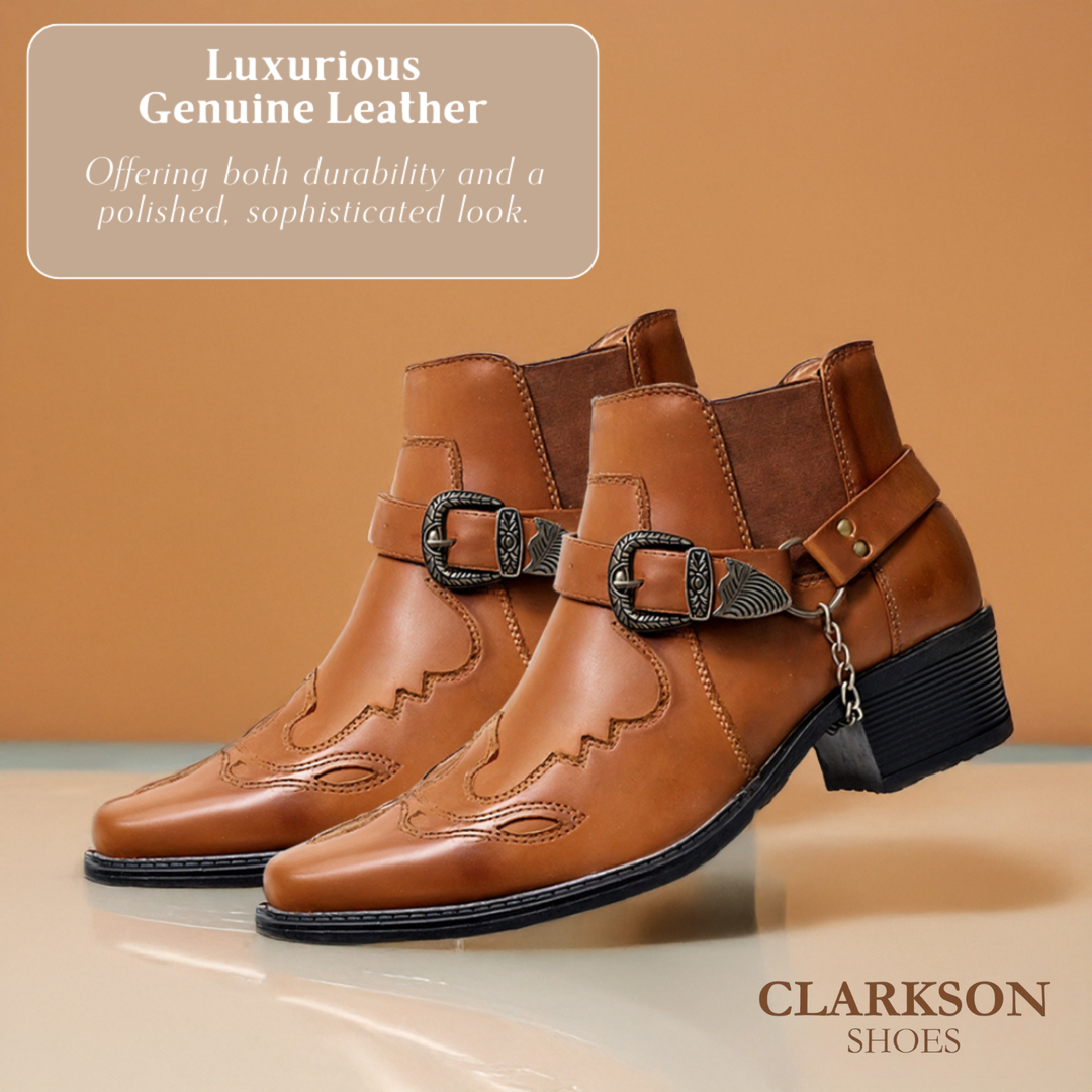 Sverre | Pointed Toe Chain Buckle Cowboy Boots