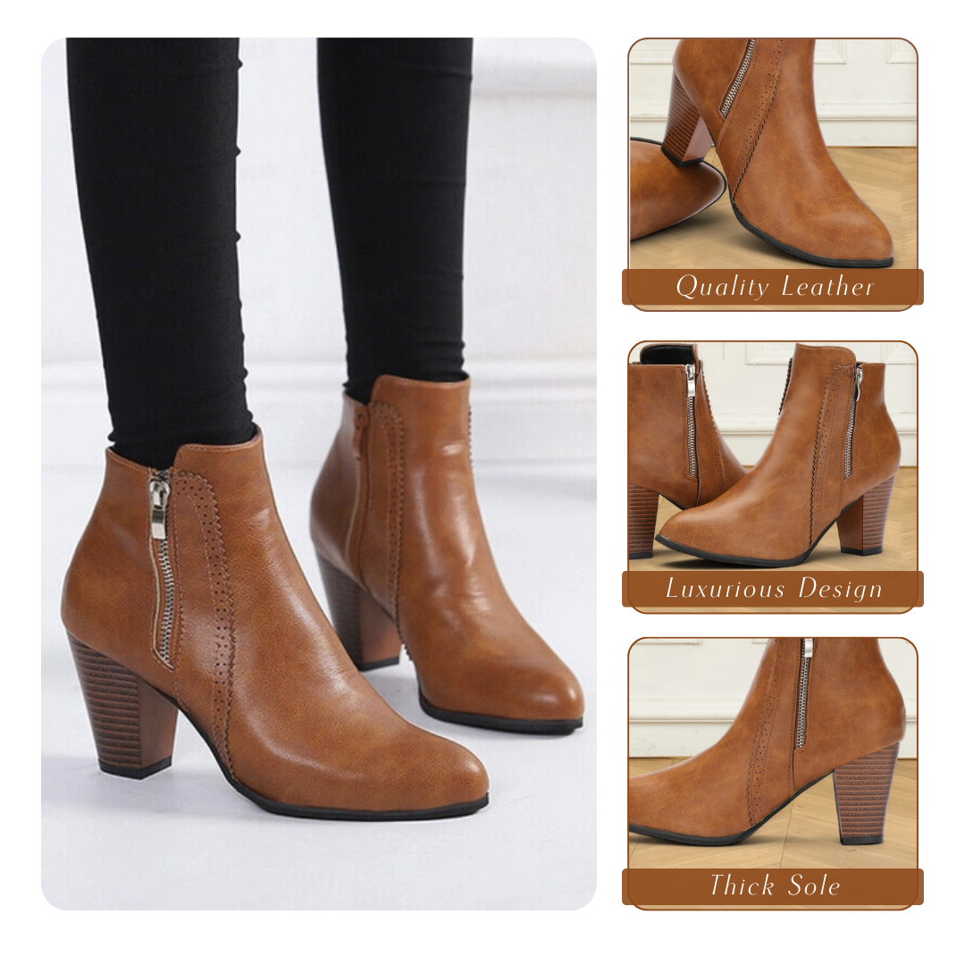 Amelia | Breathable PU Leather Ankle Boots